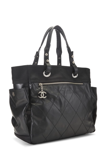 Chanel Black Quilted Coated Canvas Paris Biarritz Tote — photo 2