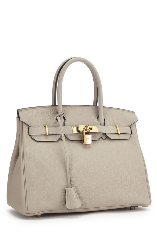 Hermes Birkin 30 In Gris Neve Togo Leather With Gold Hardware
