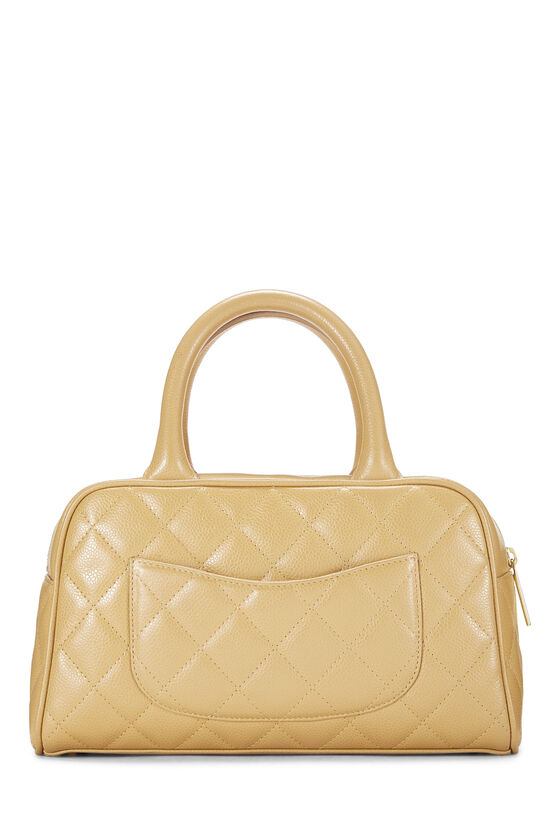 Beige Quilted Caviar Bowler Small, , large image number 4