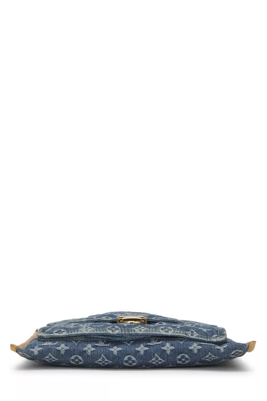 Blue Monogram Denim Flat Shopper, , large image number 4