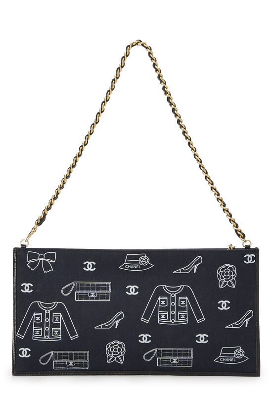 Navy Canvas Icon Print Pouch, , large image number 2