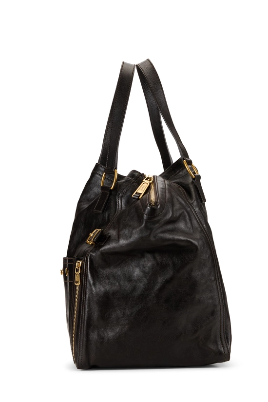 Black Leather Downtown Tote Medium, , large image number 2