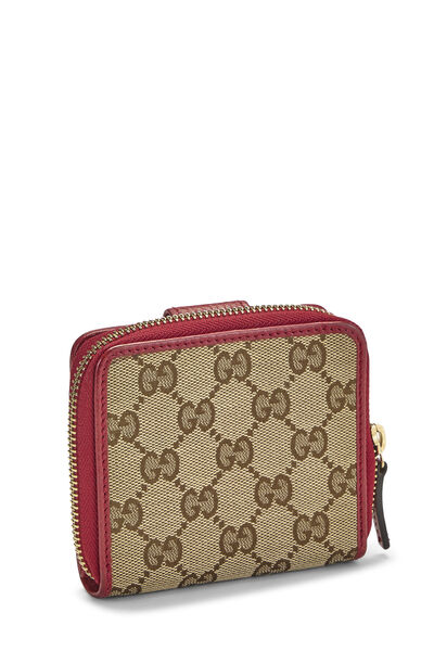 Red Original GG Canvas French Zip Around Wallet, , large