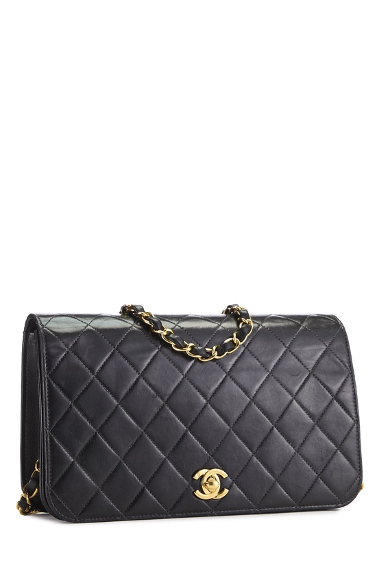 Black Quilted Lambskin Full Flap Small, , large image number 1