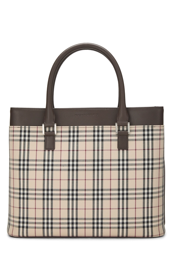 Brown House Check Jacquard Handbag Medium, , large image number 0