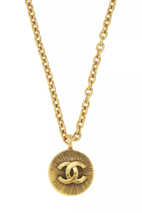 Gold 'CC' Sunburst Necklace, , large image number 1
