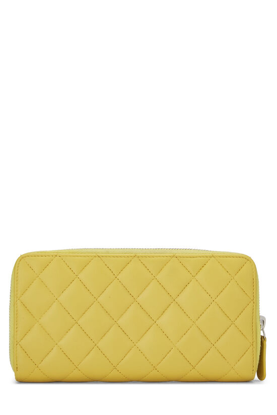 Yellow Quilted Lambskin Classic Zippy Wallet, , large image number 2