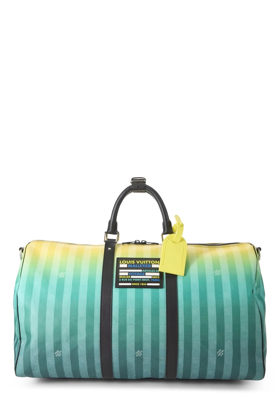 Green Damier Stripes Keepall Bandouli&egrave;re 50, , large image number 0