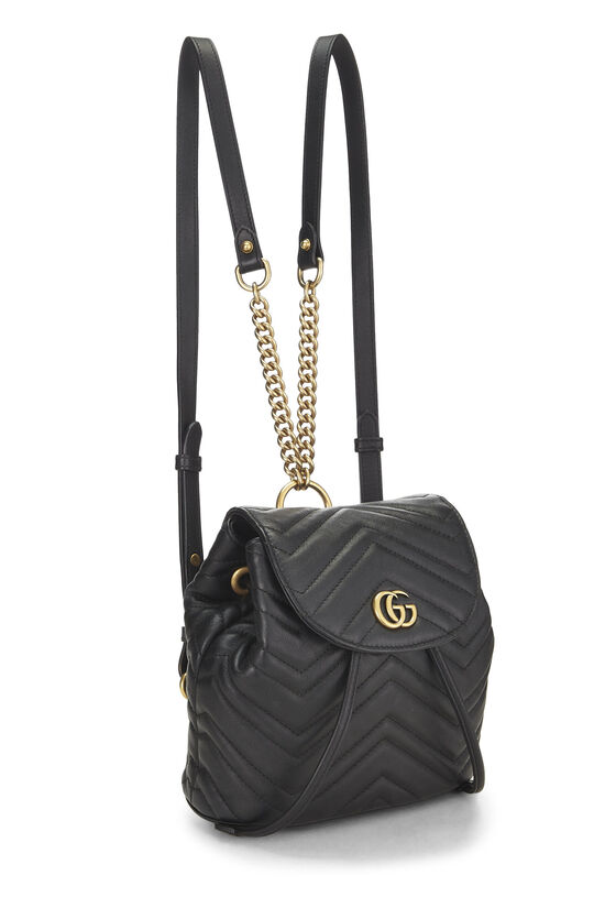 Black Leather GG Marmont Backpack Small, , large image number 1