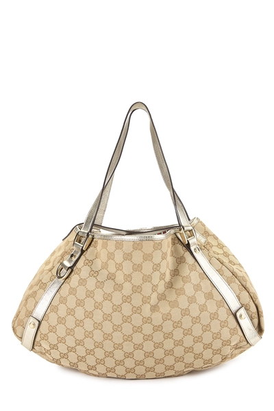 Gold Original GG Canvas Abbey Tote Large