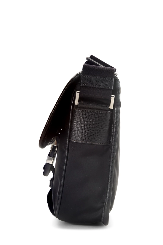 Black Nylon Buckle Messenger Bag, , large image number 2