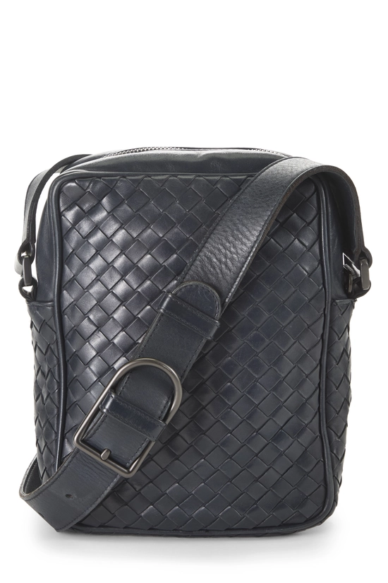Black Intrecciato Leather Crossbody Small, , large image number 3