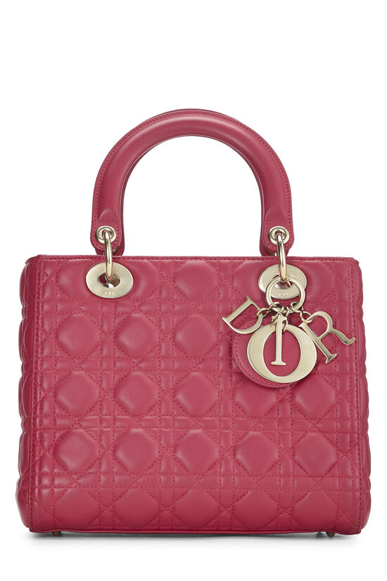 Pink Cannage Quilted Lambskin Lady Dior Medium, , large image number 1
