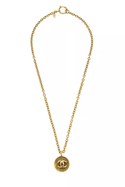Gold 'CC' Sunburst Necklace