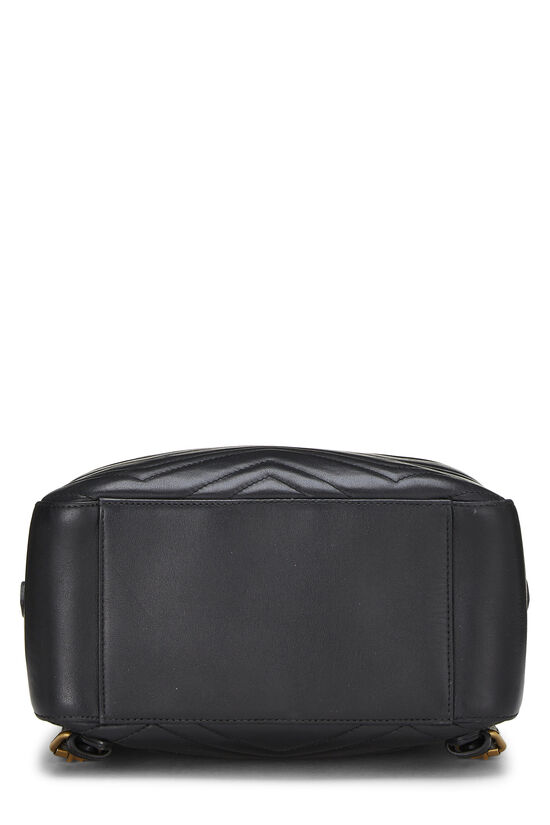 Black Leather GG Marmont Backpack, , large image number 4