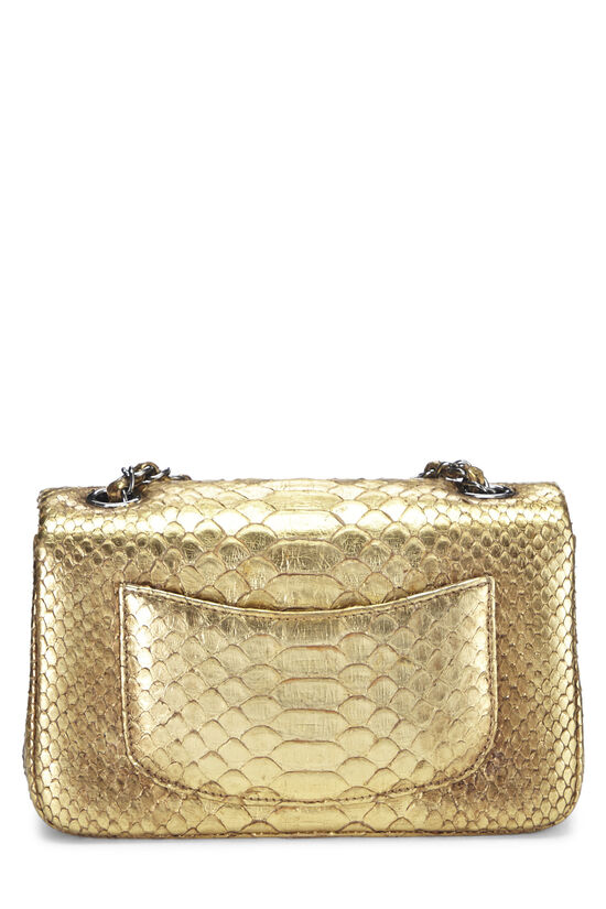 Gold Python Classic Rectangular Flap Bag Mini, , large image number 3