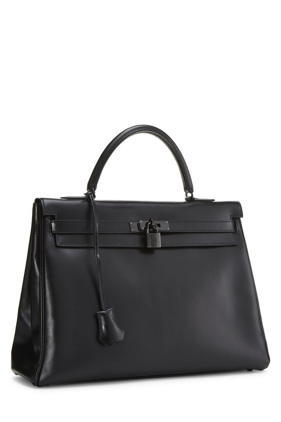 Hermes Kelly Bag, So Black, 35cm, Box with Ruthenium