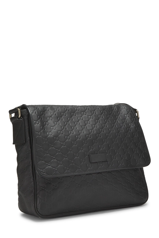 Black Guccissima Flap Messenger, , large image number 1