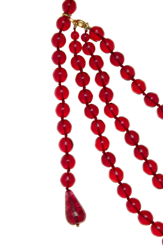 Red Beaded Gripoix Belt 3, , large image number 1