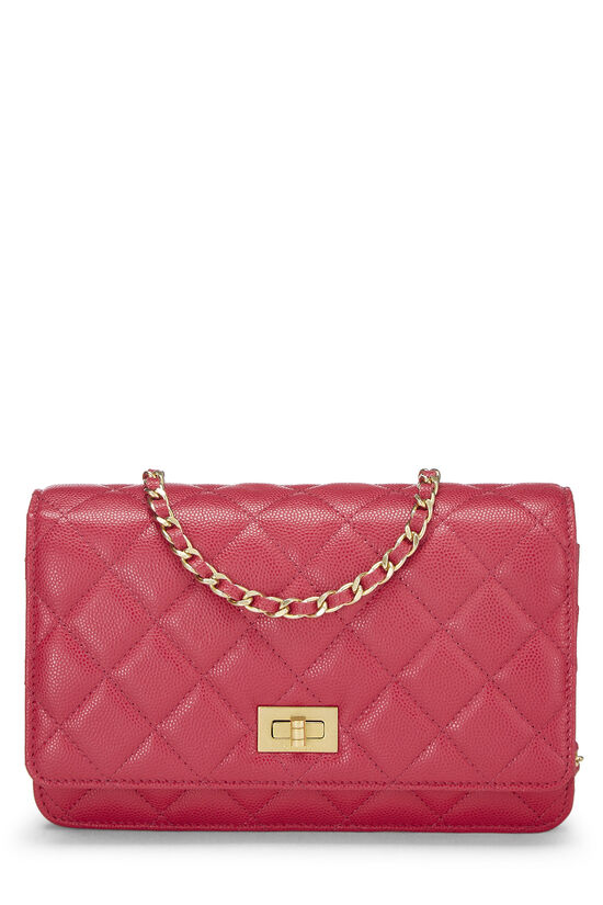 Pink Caviar Leather Reissue Wallet on Chain (WOC), , large image number 0