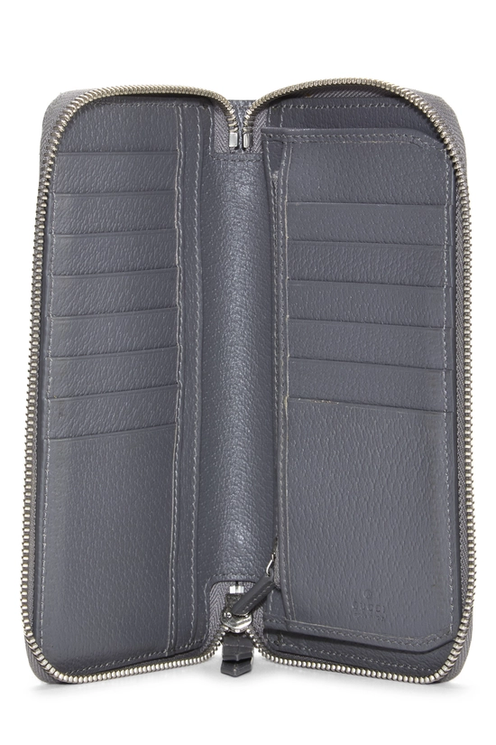 Grey GG Supreme Canvas Zip Around Wallet, , large image number 3