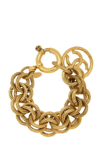 Gold 'CC' Chain Bracelet, , large