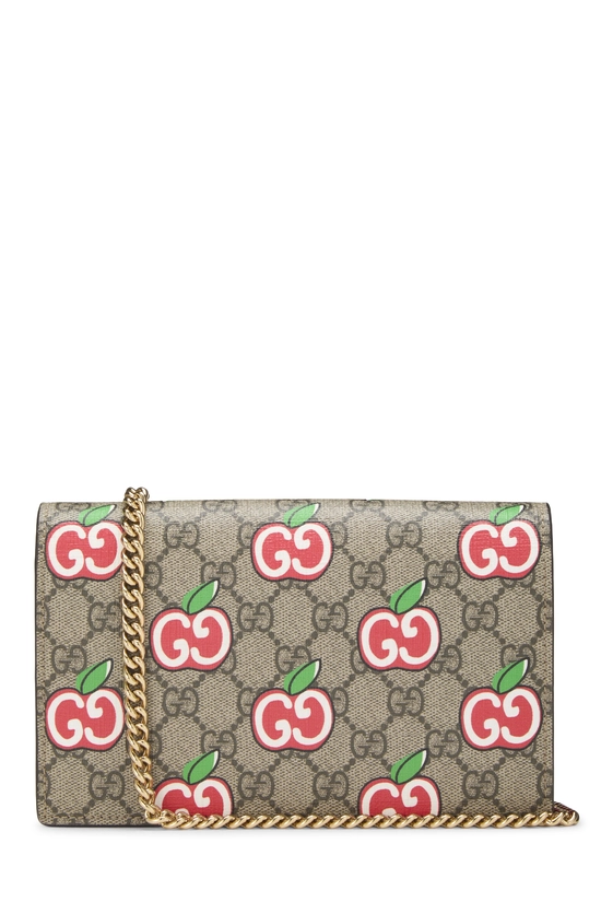 Red Original GG Supreme Canvas Apple Wallet On Chain, , large image number 3