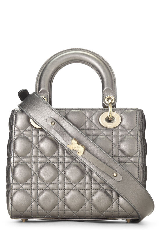 Silver Metallic Cannage Quilted Lambskin Lady Dior Small, , large image number 3
