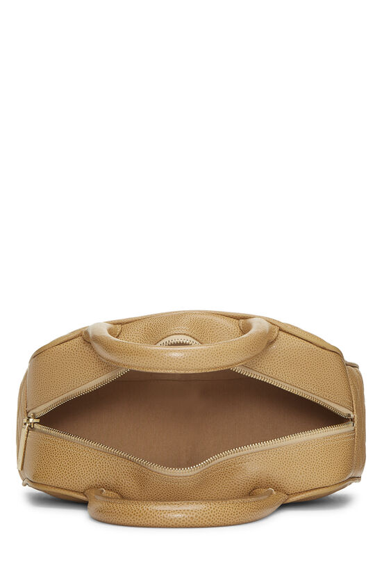 Beige Quilted Caviar Bowler Mini, , large image number 5