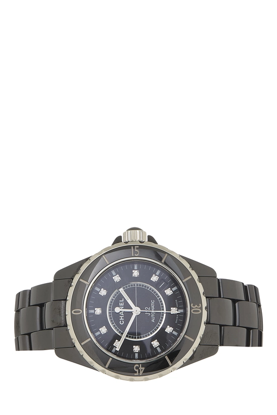 Black Ceramic Diamond Dial J12 38mm Watch, , large image number 2