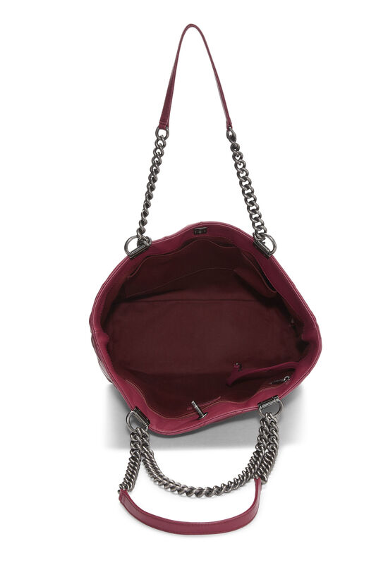 Burgundy Calfskin Shopping In Chains Tote, , large image number 6