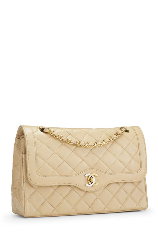 Beige Quilted Lambskin Paris Limited Double Flap Medium, , large image number 2