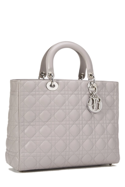 Purple Cannage Quilted Lambskin Lady Dior Large, , large