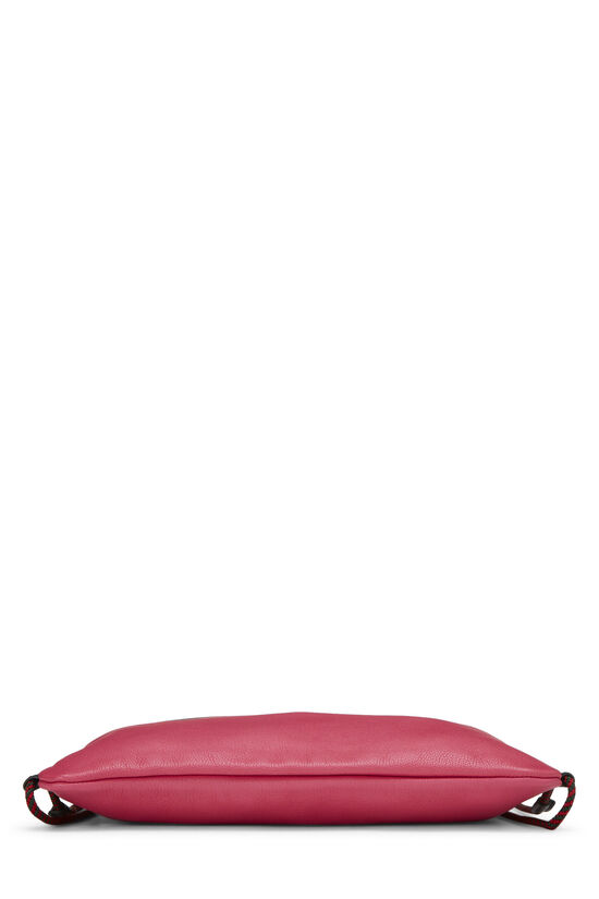 Pink Leather Logo Drawstring Backpack Large, , large image number 4