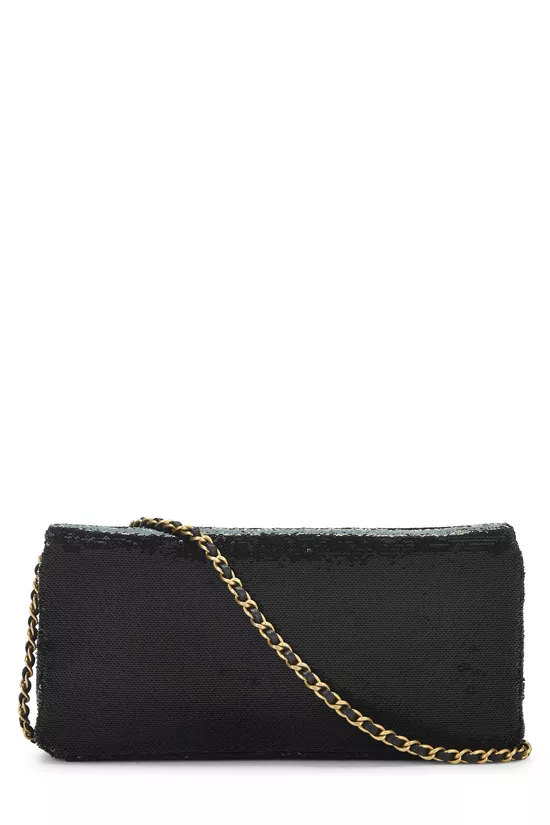 Paris-Cosmopolite Black & Gold Sequin Please Dare To Disturb Flap Bag, , large image number 3