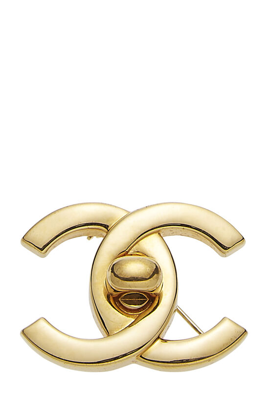 Gold 'CC' Turnlock Pin Large, , large image number 0