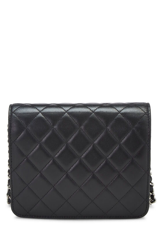 Black Quilted Lambskin Square Wallet on Chain (WOC), , large image number 4