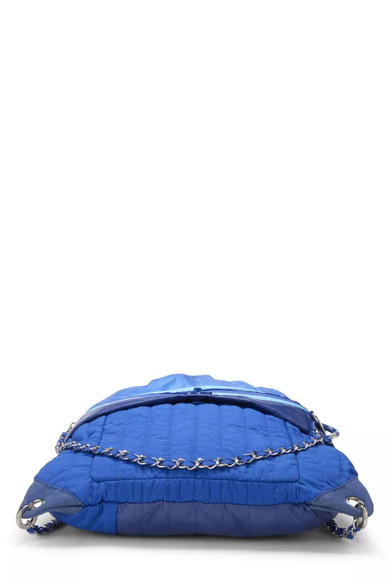 Blue Nylon Coco Neige Drawstring Backpack, , large image number 4