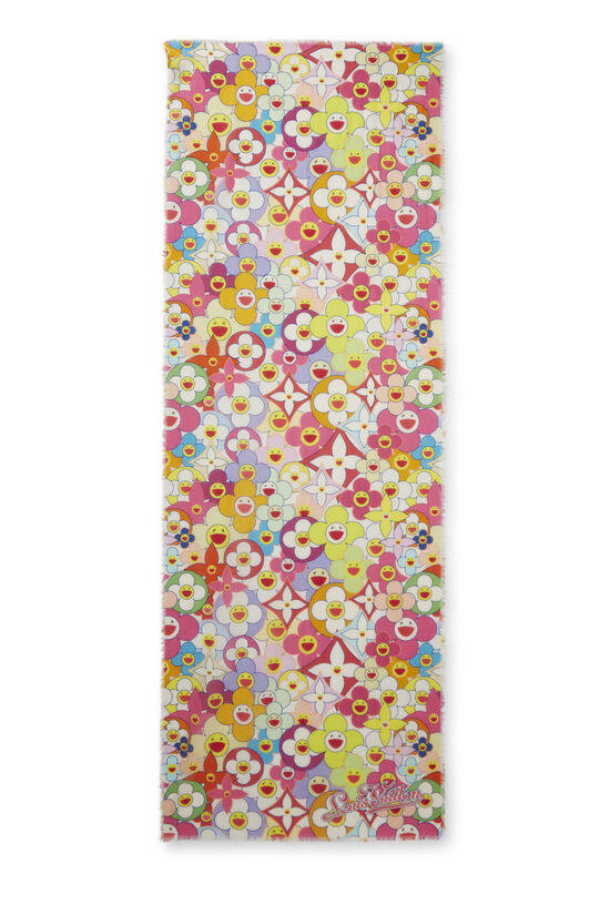 Takashi Murakami x Louis Vuitton Multicolor Cotton Cosmic Blossoms Stole, , large image number 2