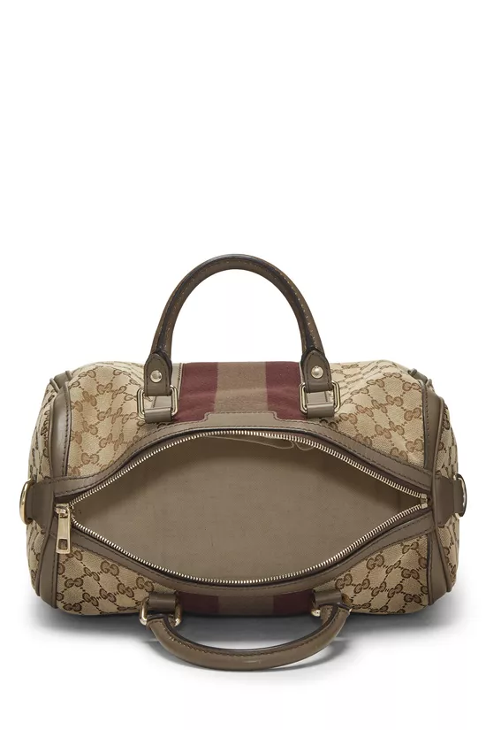 Grey Original GG Canvas Vintage Web Boston Bag Medium, , large image number 5