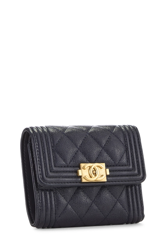 Navy Caviar Boy Compact Wallet, , large image number 1