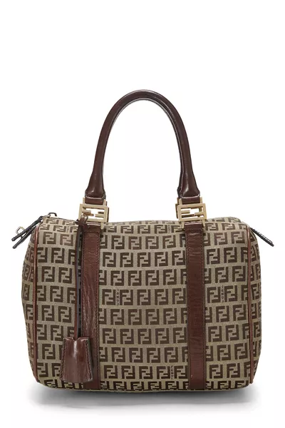 Brown Zucchino Canvas Boston Bag Mini