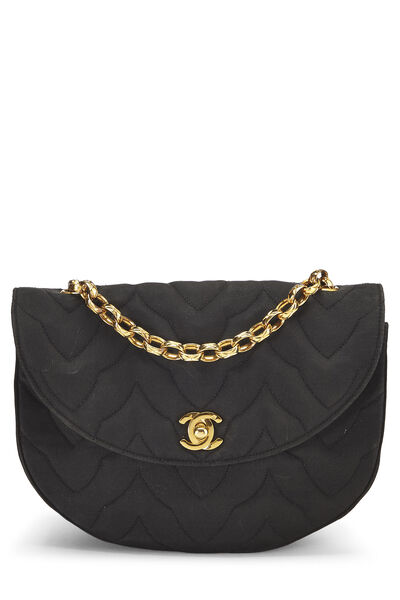 Black Satin Shoulder Bag