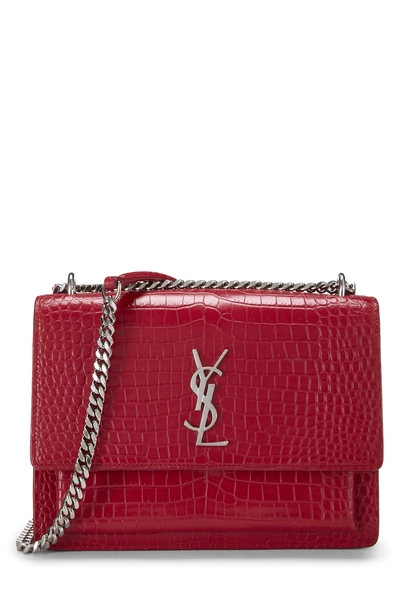 Red Embossed Leather Sunset Medium