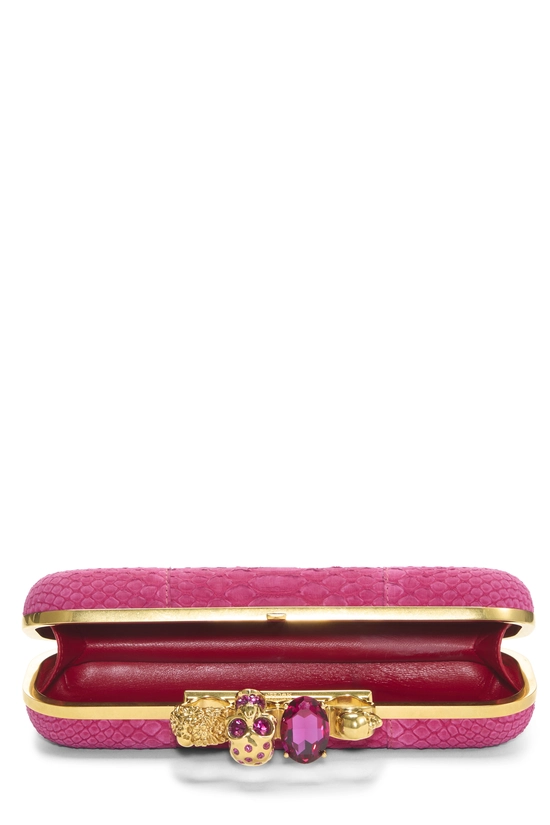 Pink Python Knuckle Clutch, , large image number 5
