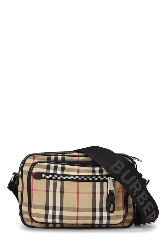 Black Vintage Check Camera Bag Small, , large image number 0