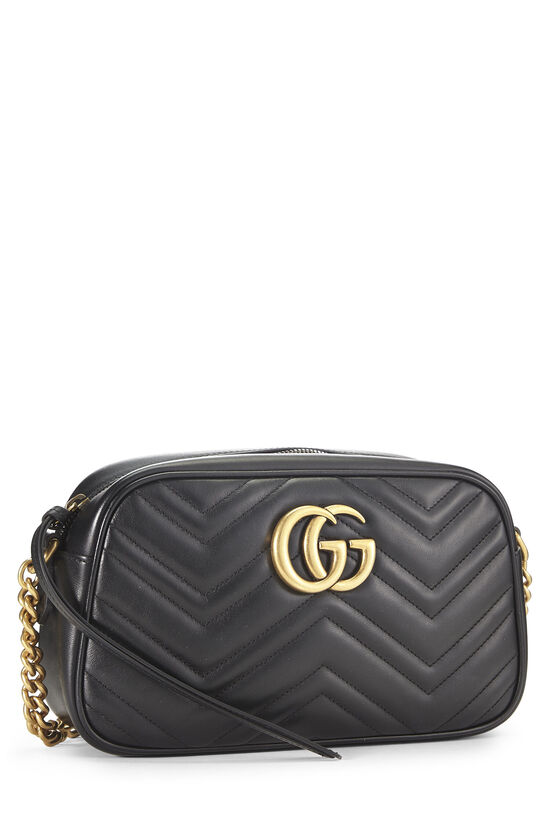 Black Leather GG Marmont Crossbody Small, , large image number 1