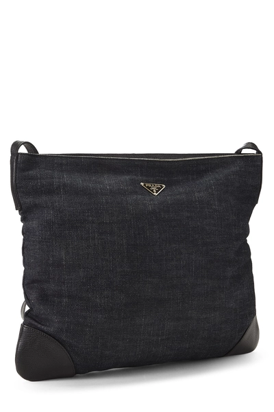 Navy Denim Shoulder Bag, , large