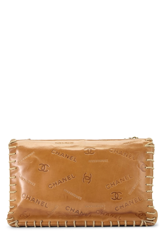 Brown Debossed Logo Calfskin Half Flap Maxi, , large image number 3