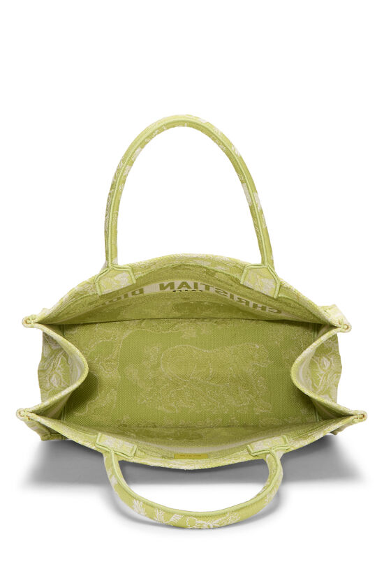 Green Embroidered Canvas Book Tote Medium, , large image number 5